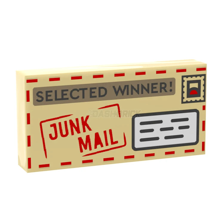 LEGO Minifigure Accessory - Junk Mail & Selected Winner 1x2 Tile (3069pb1287) for LEGO City & Office Scenes | Perfect for Miniature Mailboxes & Desk Decor