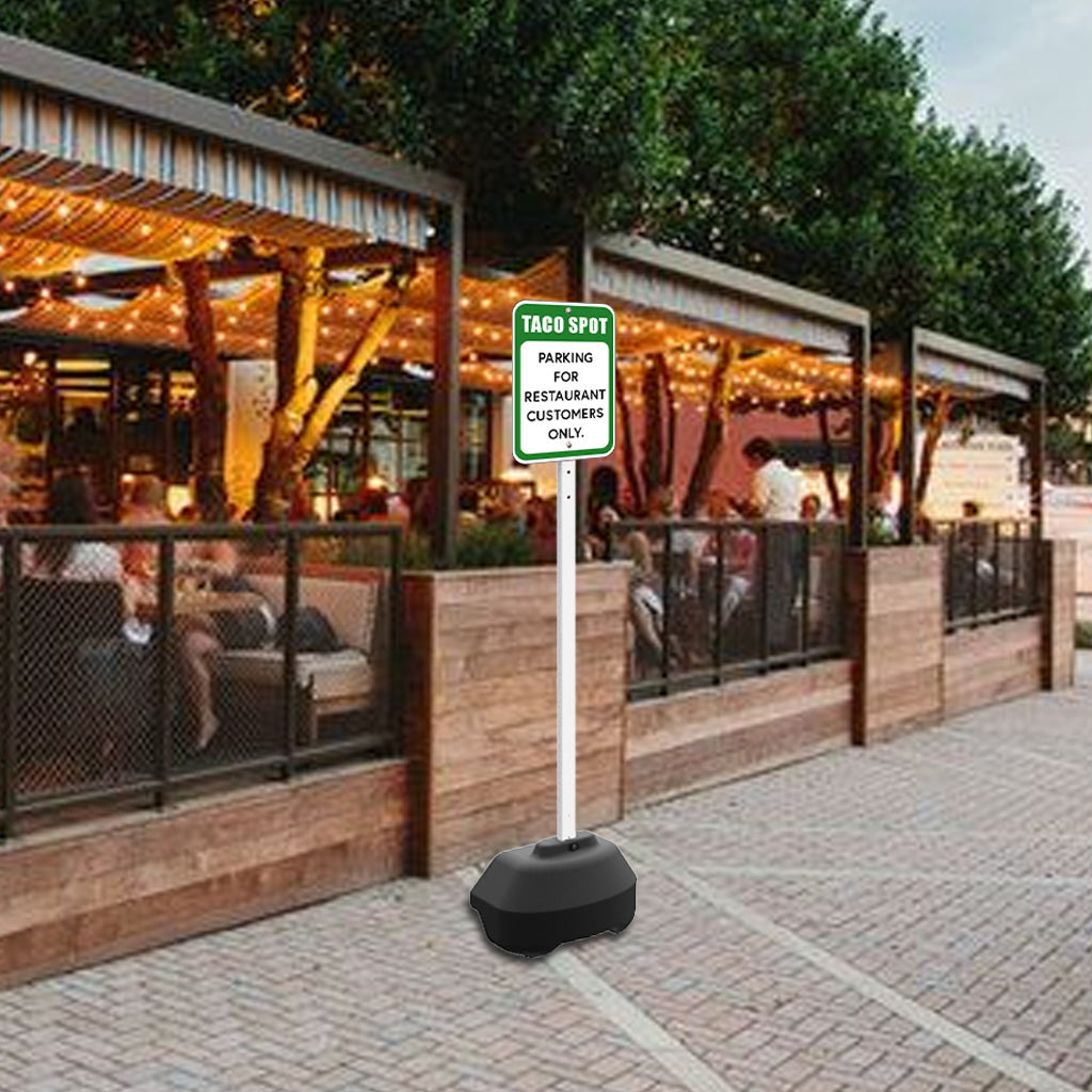 60-Post 24 Rocking Outdoor Portable Parking Lot Sign - Durable Traffic Control for Events, Construction & Parking Management