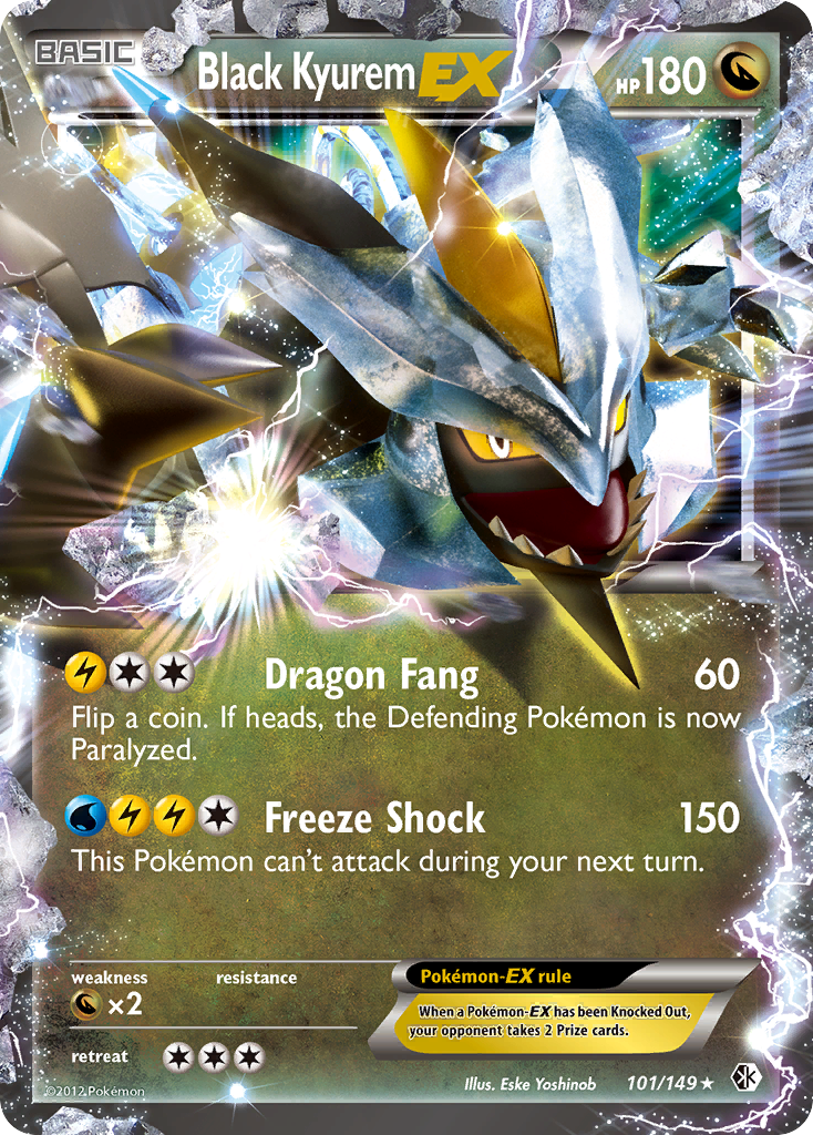 Black Kyurem EX 101/149 Pokemon Trading Card - Rare Collectible for Battles & Tournaments