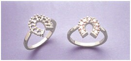 14K Gold or Sterling Silver Multi-Stone Horseshoe Ring for Women - Size 5-8, Pre-Notched Blank Ring Setting 163/225 & 143/225 - Perfect for Birthdays, Anniversaries & Everyday Jewelry