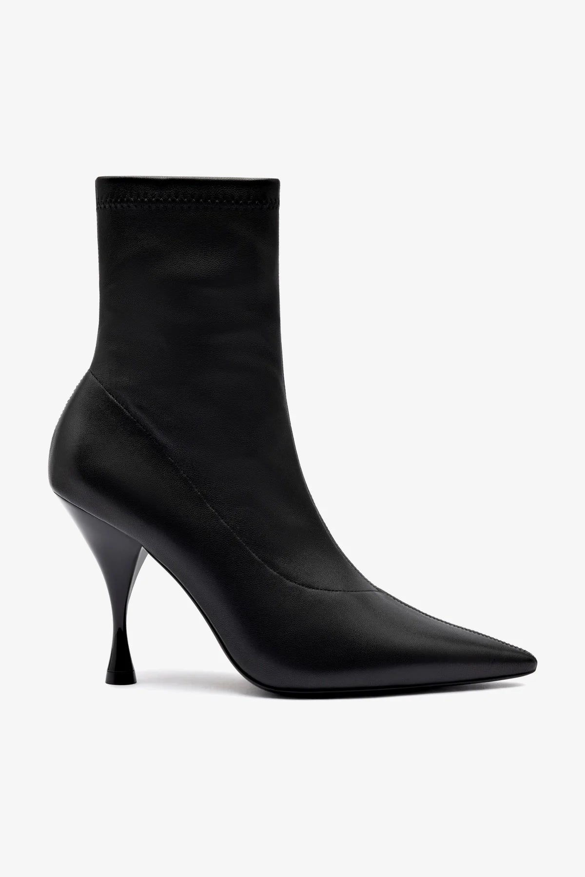 Mini Georgia Boot in Black Stretch Leather - Women's Comfortable Ankle Boots for Walking, Work & Casual Wear
