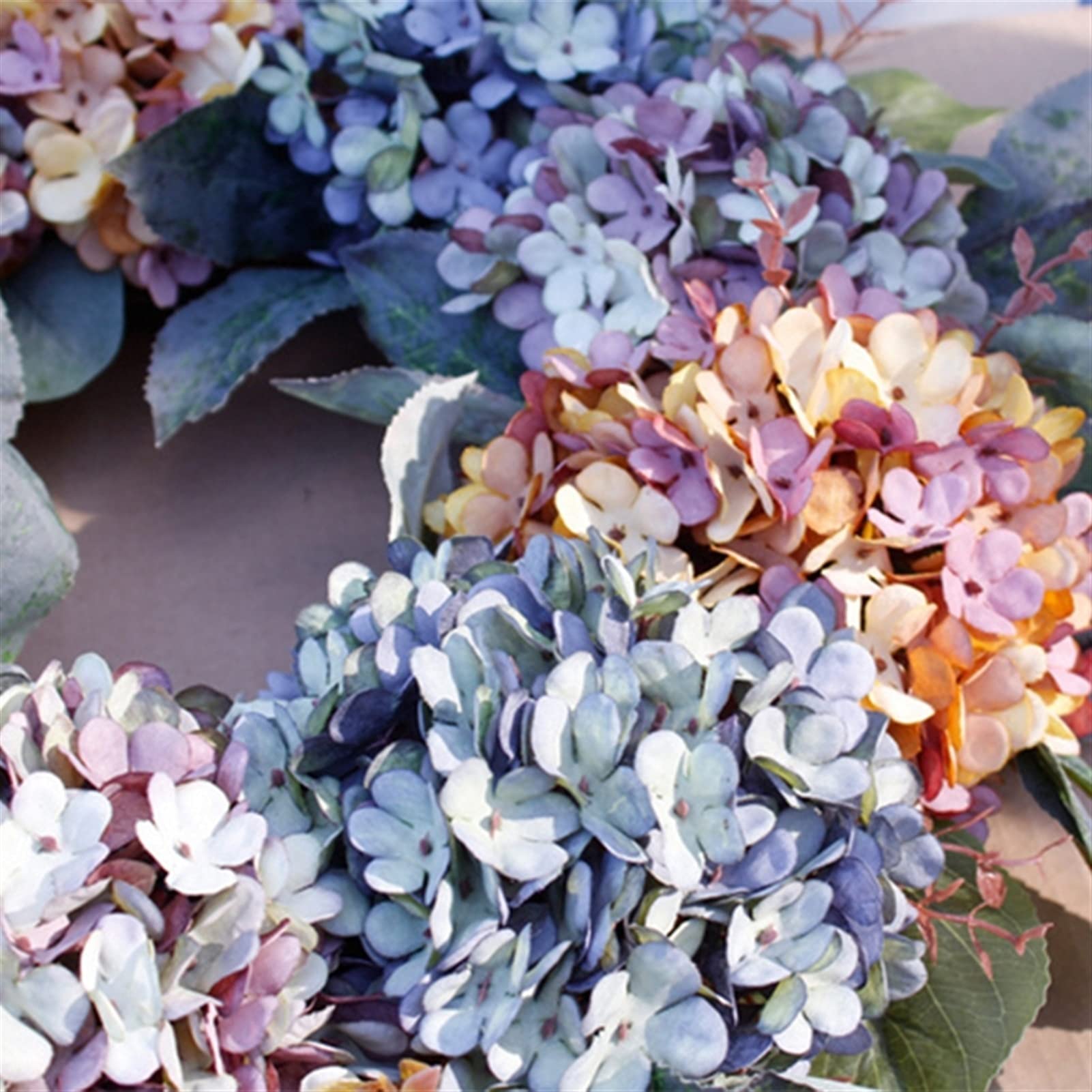 22 Inch Fall Hydrangea Wreath - Rattan & Gingko Leaf Decor for Wedding, Christmas, Home Door - Photography Props & Holiday Garland for Front Door, Fireplace, and Seasonal Decorations