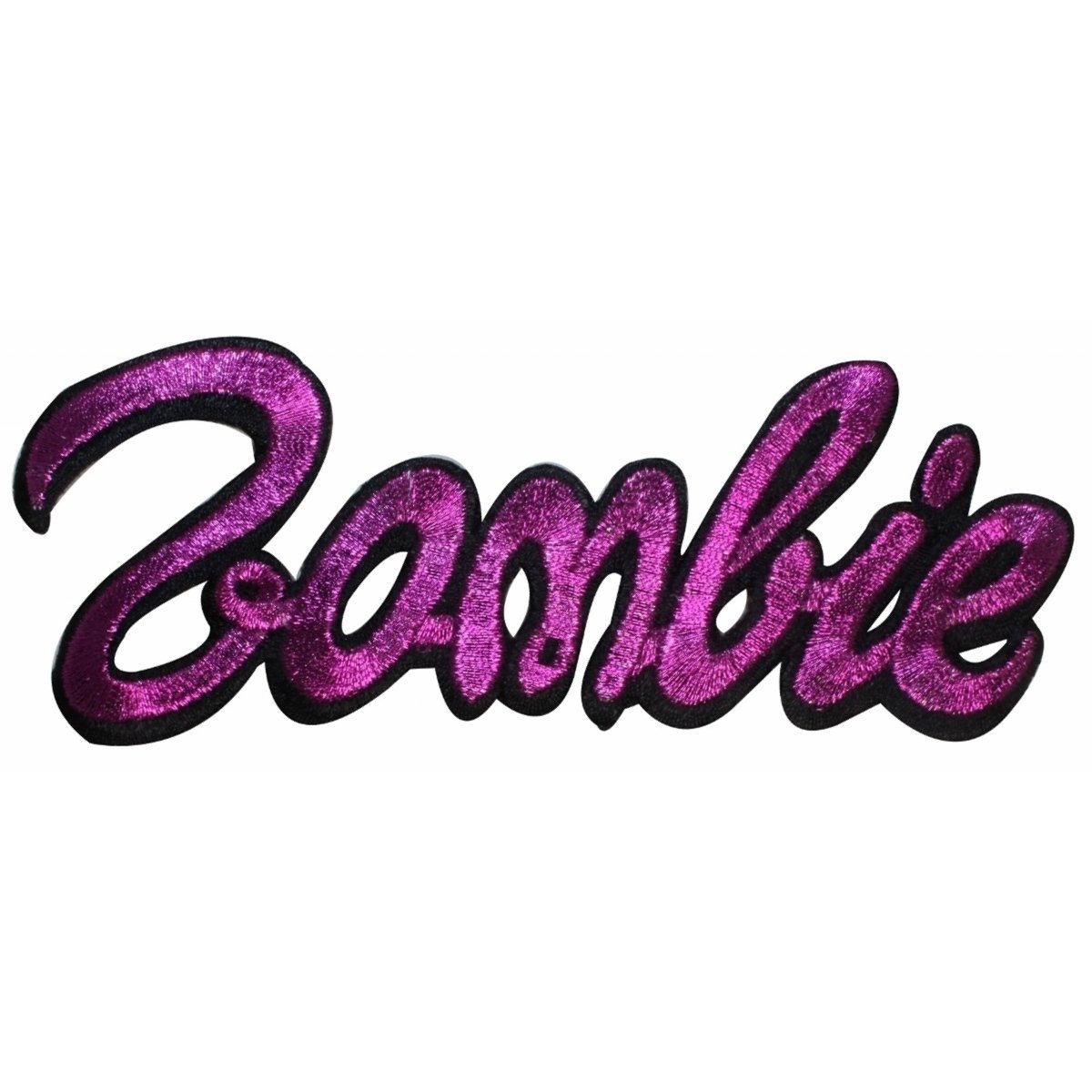 Zombie Cursive Script Pink Dead Kreepsville Embroidered Iron On Patch for DIY Jackets, Backpacks & Costumes - Horror Punk Accessories