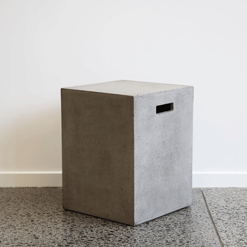 Durable Concrete Outdoor Side Table - Weather-Resistant Patio Furniture for Garden, Poolside & Backyard Decor