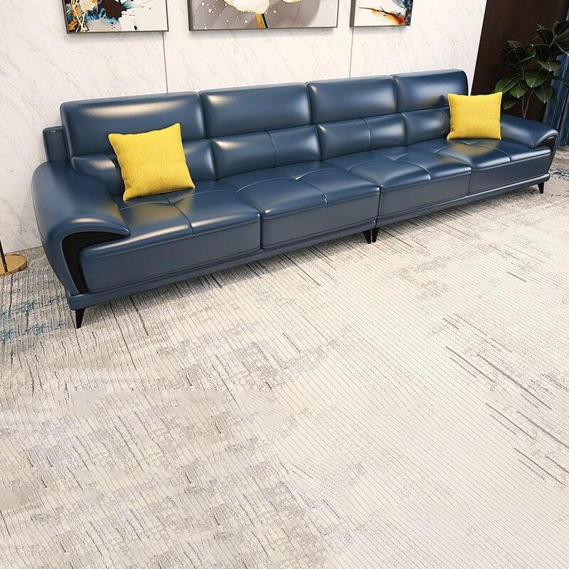 Mid Century Modern Modular Sofa with Leather Cushions - 3-Piece Sectional Sofa Set for Living Room, Lounge & Entertainment Spaces - Comfortable Contemporary Furniture for Home Decor