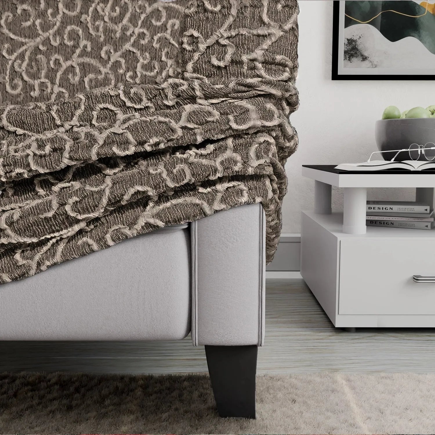 2 Seater Loveseat Slipcover - Jacquard 3D Collection for Sofa Protection | Perfect for Living Room, Bedroom & Home Decor