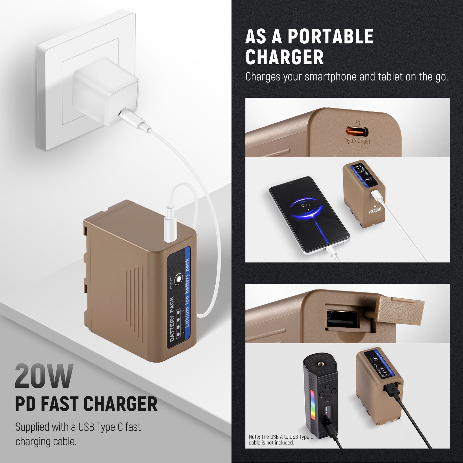 NEEWER NP-F970 10500mAh Replacement Battery for Sony Cameras - Power Your Photography & Videography Sessions All Day
