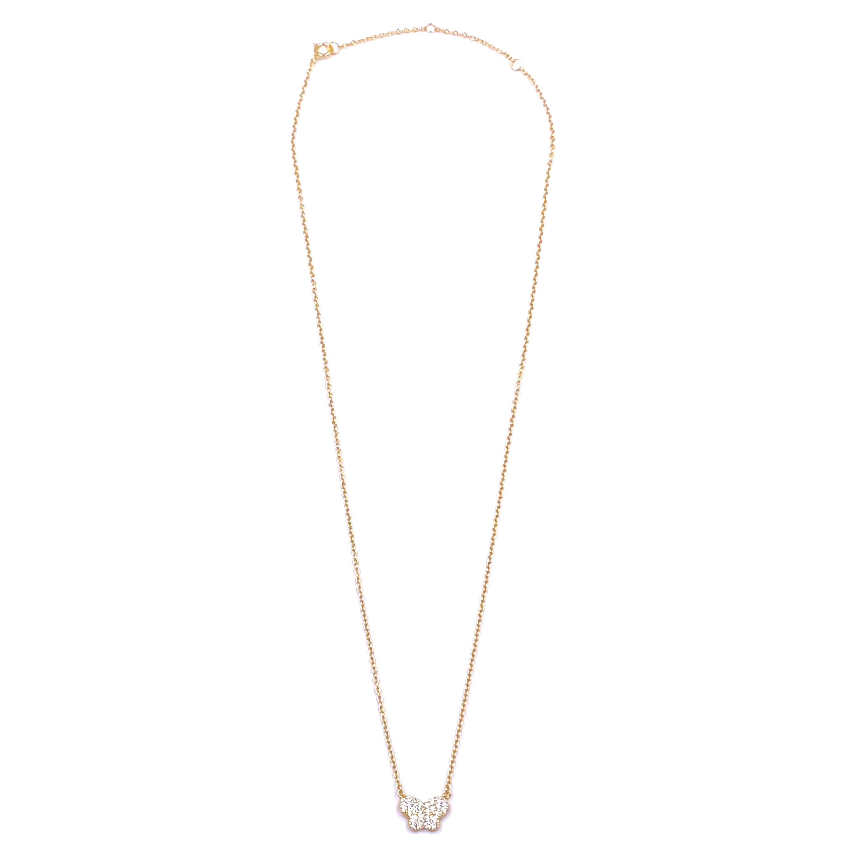 Ashley Gold Sterling Silver Gold Plated Mini CZ Butterfly Necklace - Elegant Dainty Jewelry for Women, Perfect Gift for Birthday, Anniversary & Valentine's Day
