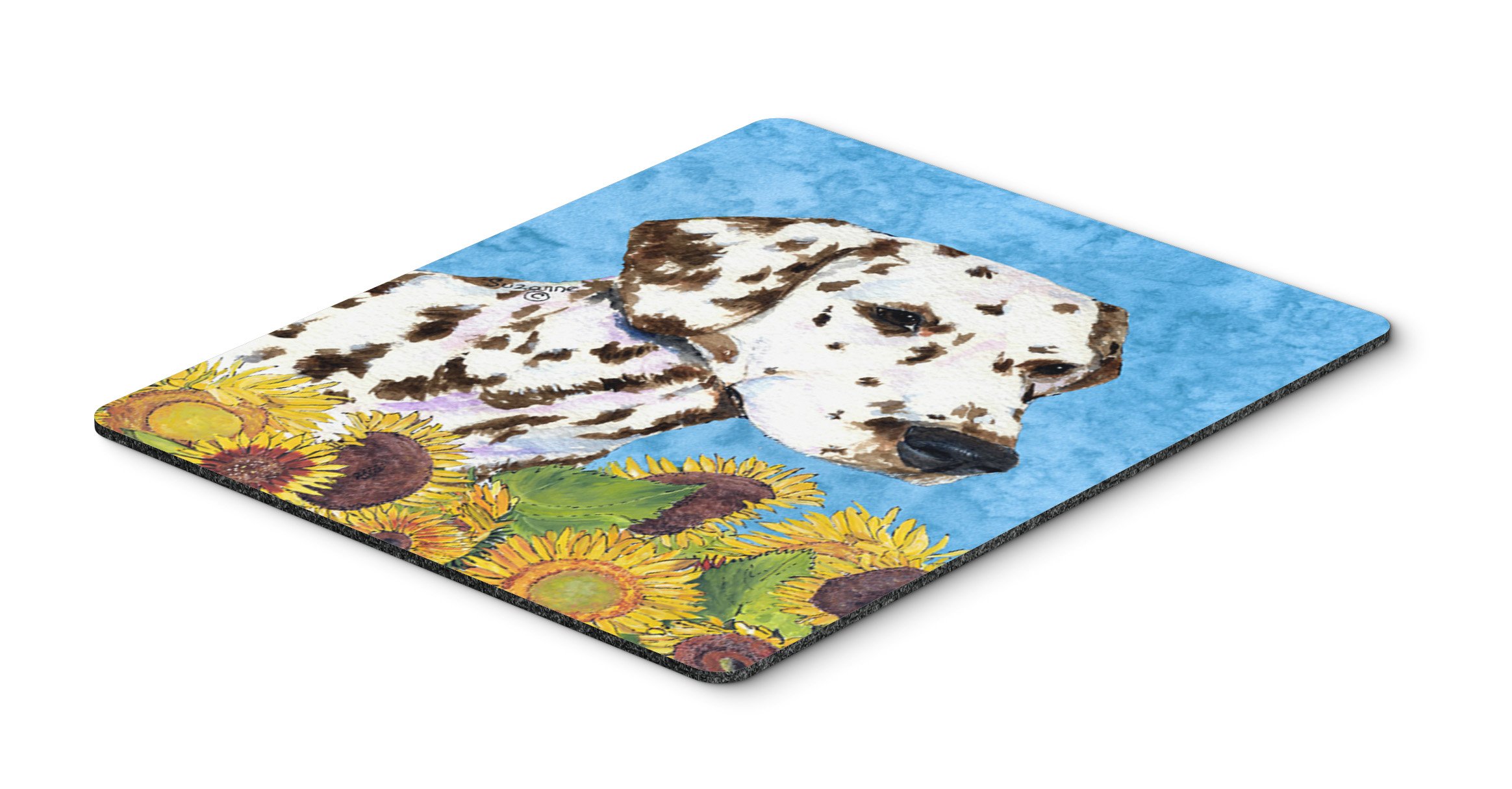 Dalmatian in Summer Flowers Mouse Pad - Washable Large Mouse Mat for Home, Office, Gaming & Work Computers | Hot Pad & Trivet for Kitchen | Cute Dog-Themed Desk Accessory