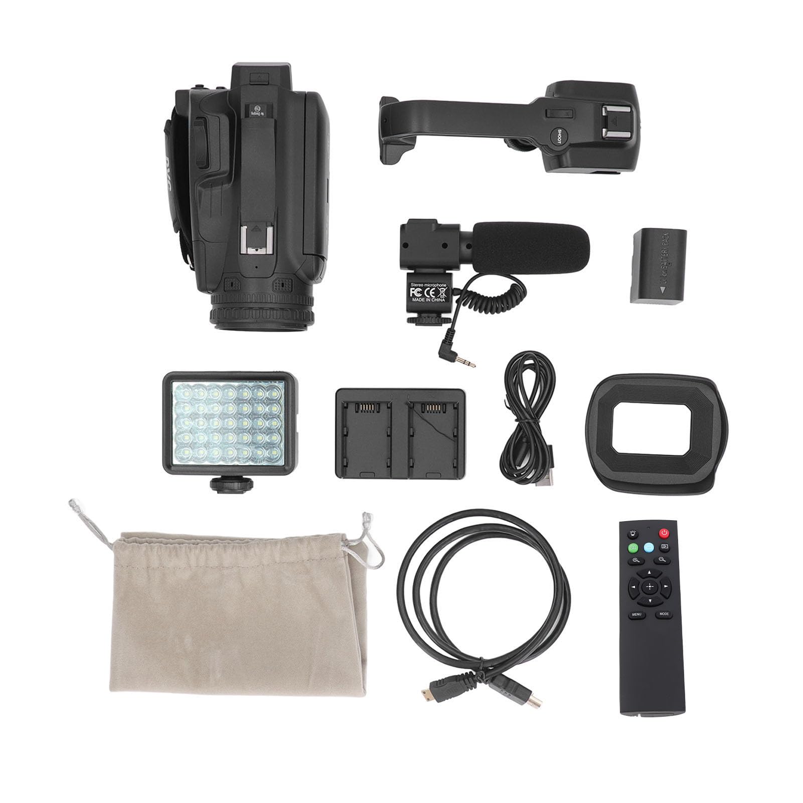 4K Vlogging Camera with 64MP & 18x Digital Zoom - WiFi Night Vision Camcorder with 4-inch Touch Screen, Microphone, Remote Control & Fill Light - Perfect for YouTube, Travel Videos, Live Streaming & Low Light Recording