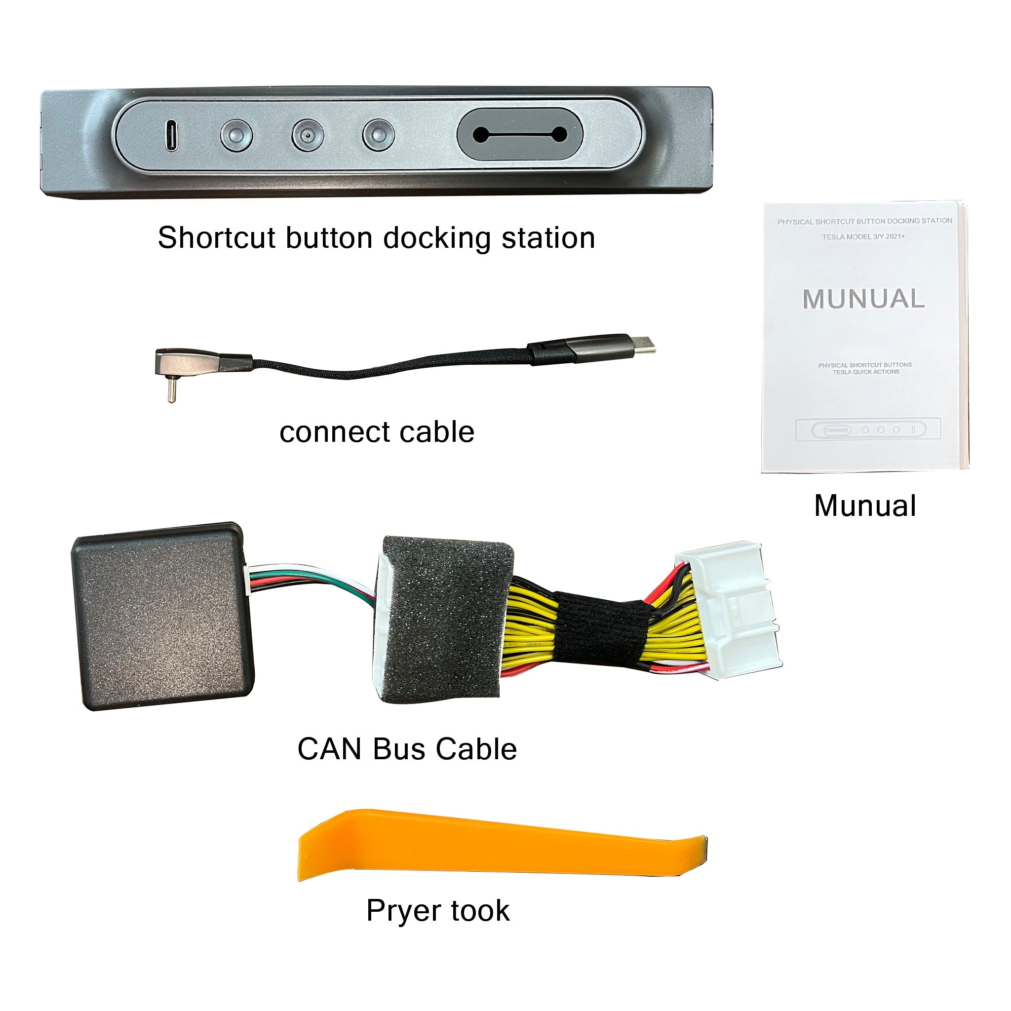 Tesla Model 3/Y 2021+ USB Hub with Physical Shortcut Buttons - Fast Charging & Easy Access for Music, Camera & More - Perfect for Tesla Owners & Tech Enthusiasts