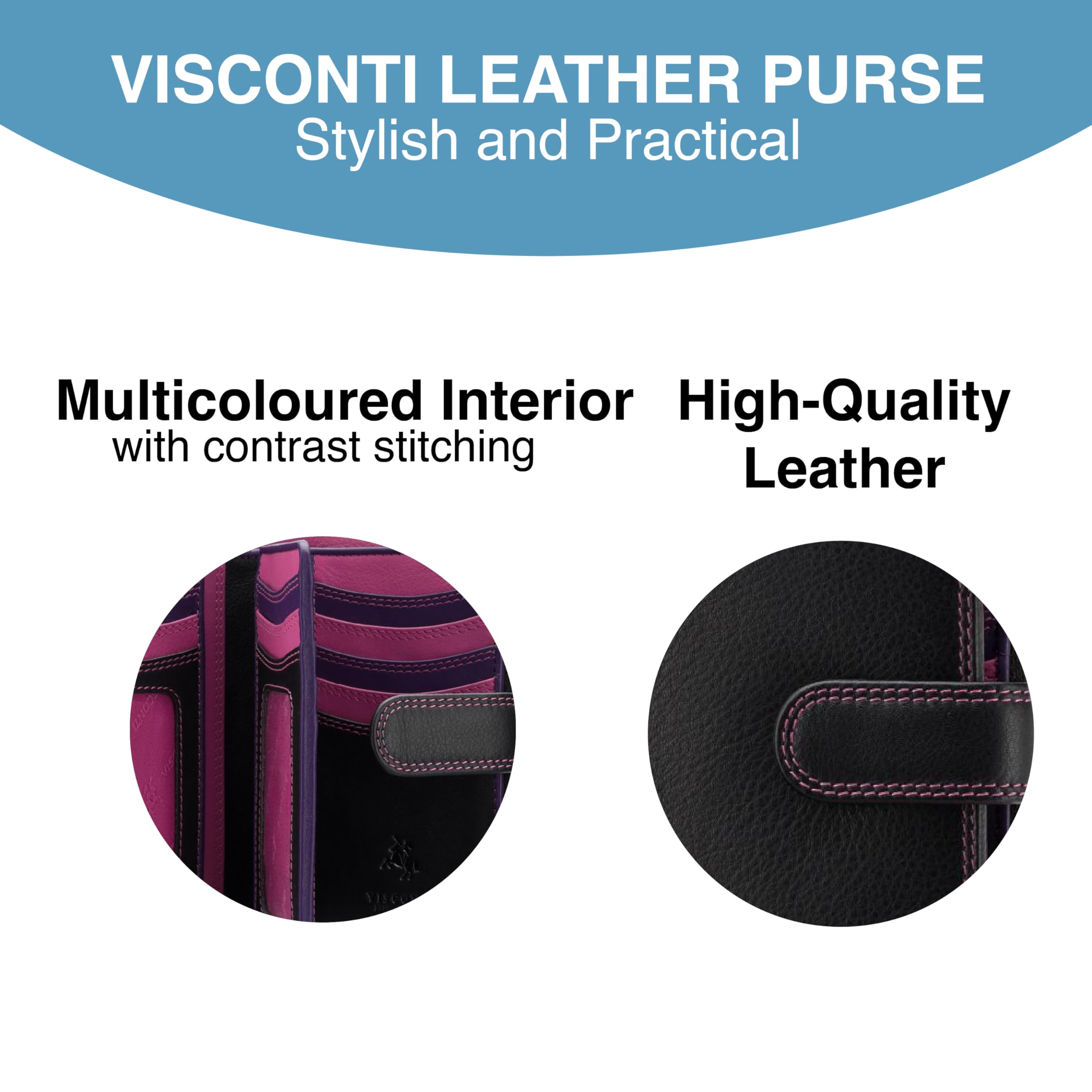 VISCONTI Women's Soft Leather Berry Multi Wallet - RFID Blocking Card Holder with 16 Slots, 2 ID Windows & 6 Pockets - Perfect Gift for Women in Elegant Rio Gift Box (Ideal for Work, Travel & Everyday Use)