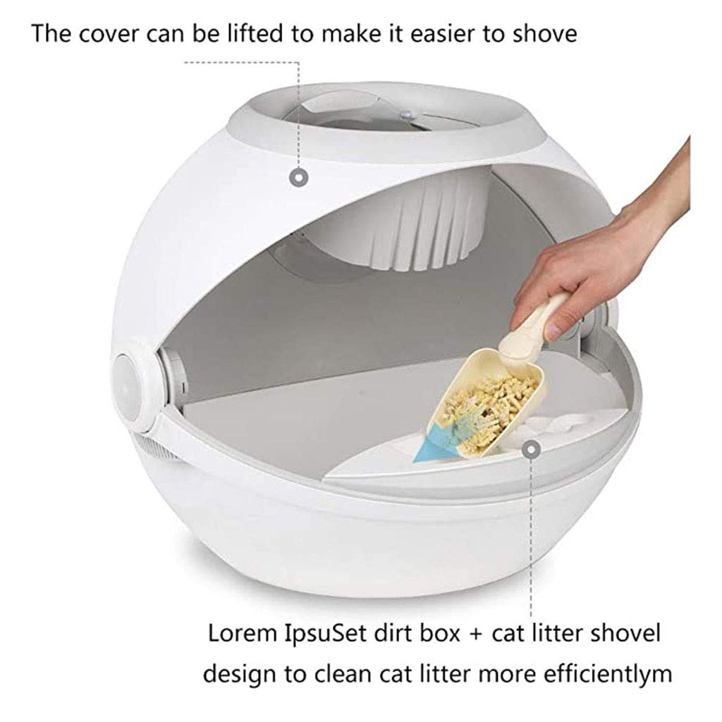 Automatic Self-Cleaning Cat Litter Box - Enclosed Odor Control Covered Litter Box with Privacy Hood - Perfect for Small Spaces & Multi-Cat Homes