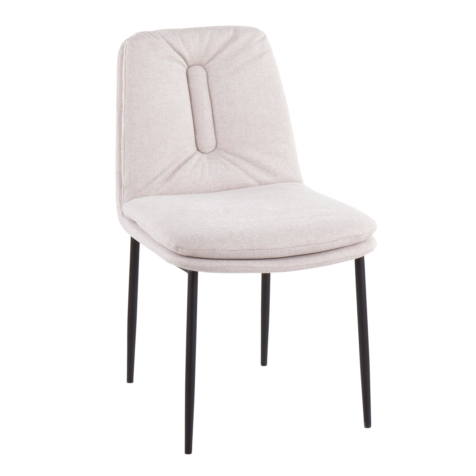 LumiSource Smith Modern Upholstered Dining Chairs Set of 2 - Contemporary Kitchen & Dining Room Chairs for Home, Restaurant, or Cafe Use