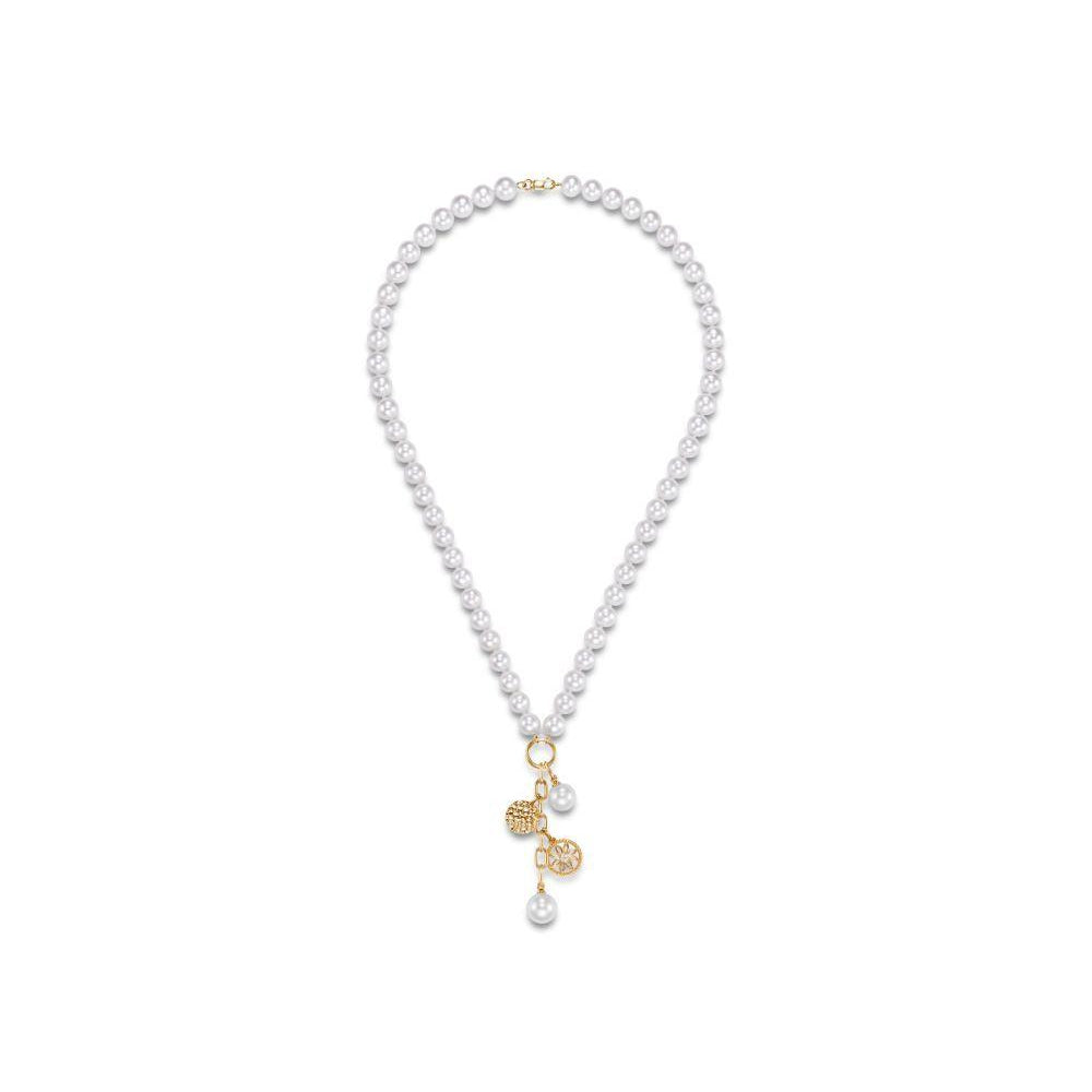 14K Gold Flower Garden Pearl Charm Necklace - Elegant Dainty Jewelry for Women, Perfect for Weddings, Anniversaries & Everyday Wear