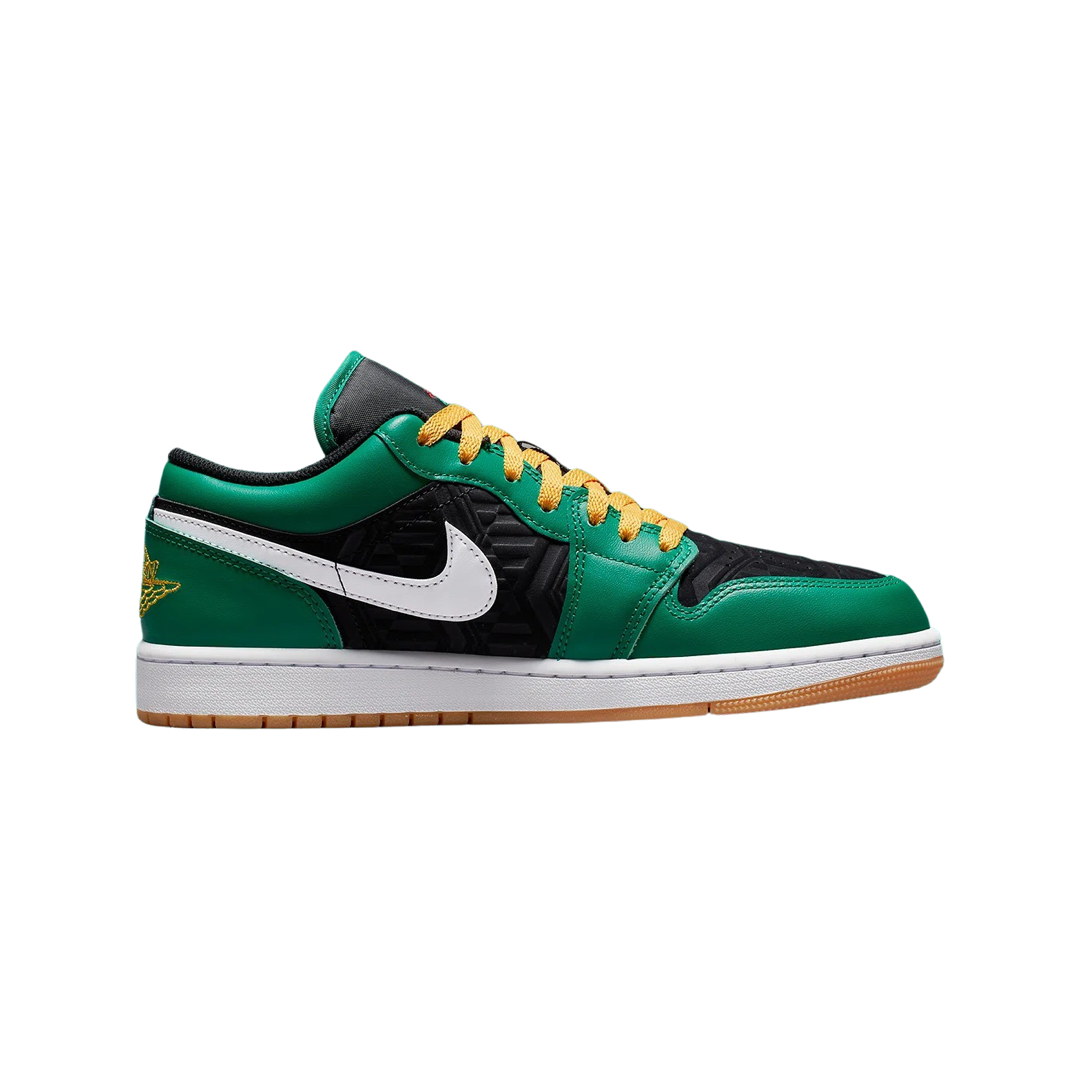 Air Jordan 1 Low SE Holiday Special Sneakers - Christmas Edition in Malachite Green, Black, Taxi & Fire Red Colors | Perfect for Gift Giving, Holiday Parties & Casual Streetwear