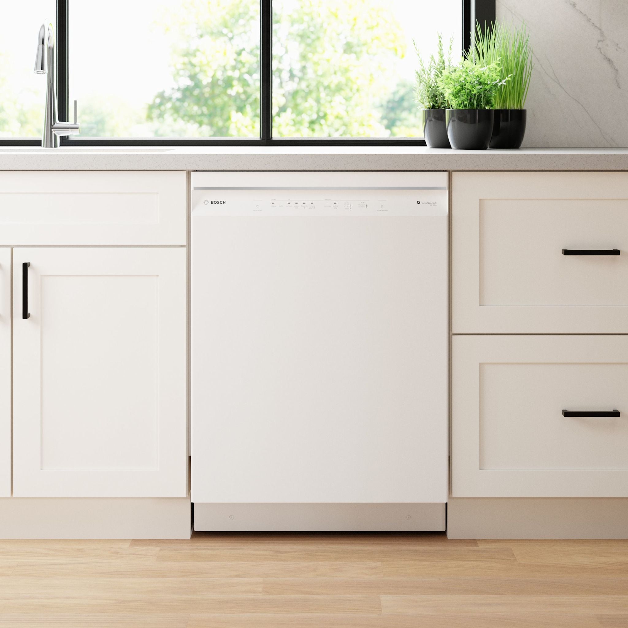 Bosch 500 Series SHE53C82N Built-In Dishwasher - Energy Star Certified, 44 dBA Ultra-Quiet, 16 Place Settings, White - Perfect for Modern Kitchens & Open-Concept Homes