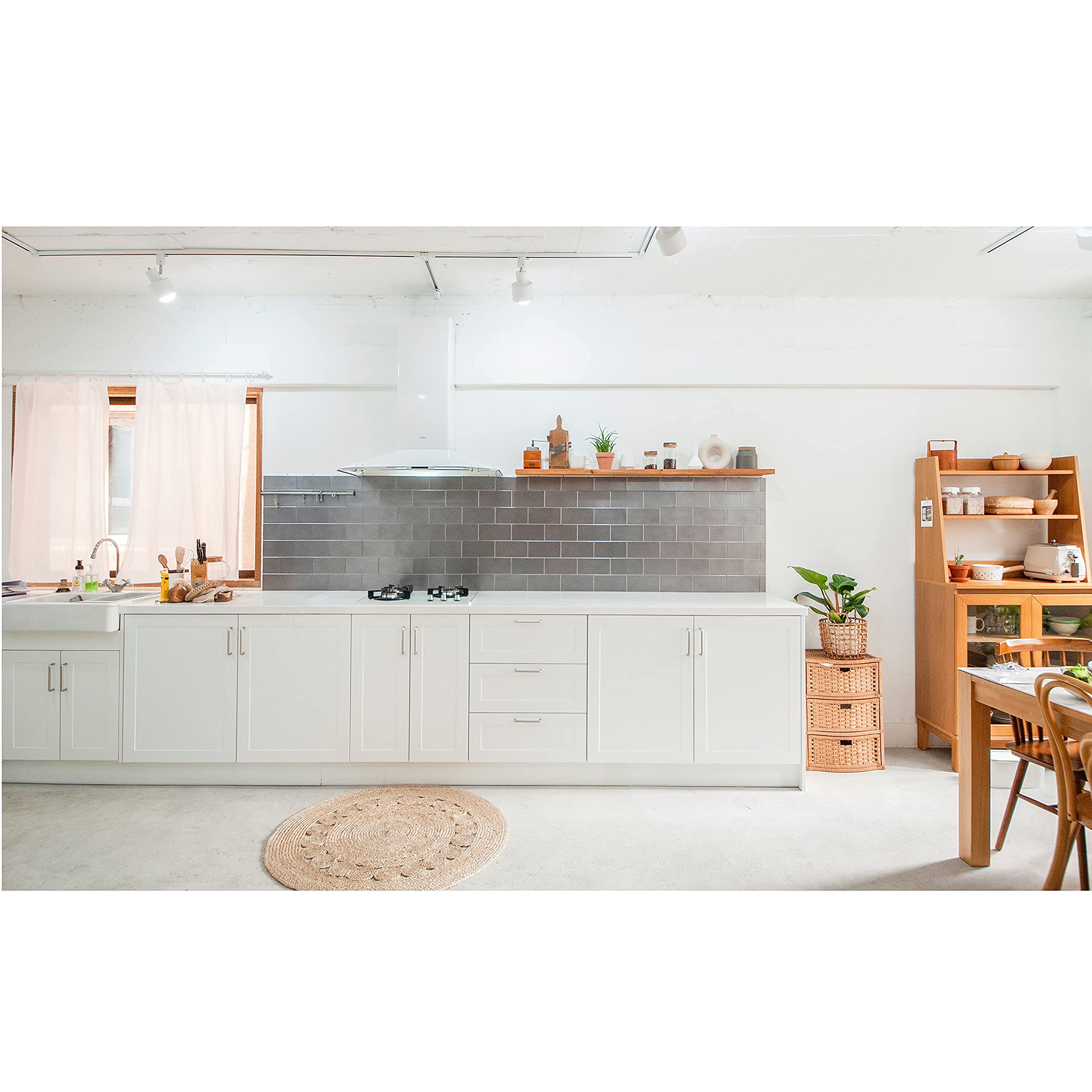 8 Inch x 4 Inch DIY Peel and Stick Metal Kitchen Backsplash Tiles - 50 Pack (Grey) - Easy to Install Removable Wall Stickers for Kitchen, Bathroom, Laundry Room or Office Decor