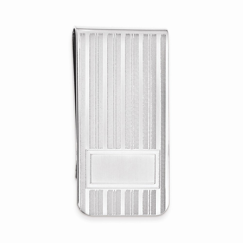 Luxury Kelly Waters Money Clip with Lines & Bottom Rectangle - Elegant Jewelry for Men & Women - Perfect for Cash, Credit Cards & ID Holder - Ideal for Gifts, Weddings & Business Use