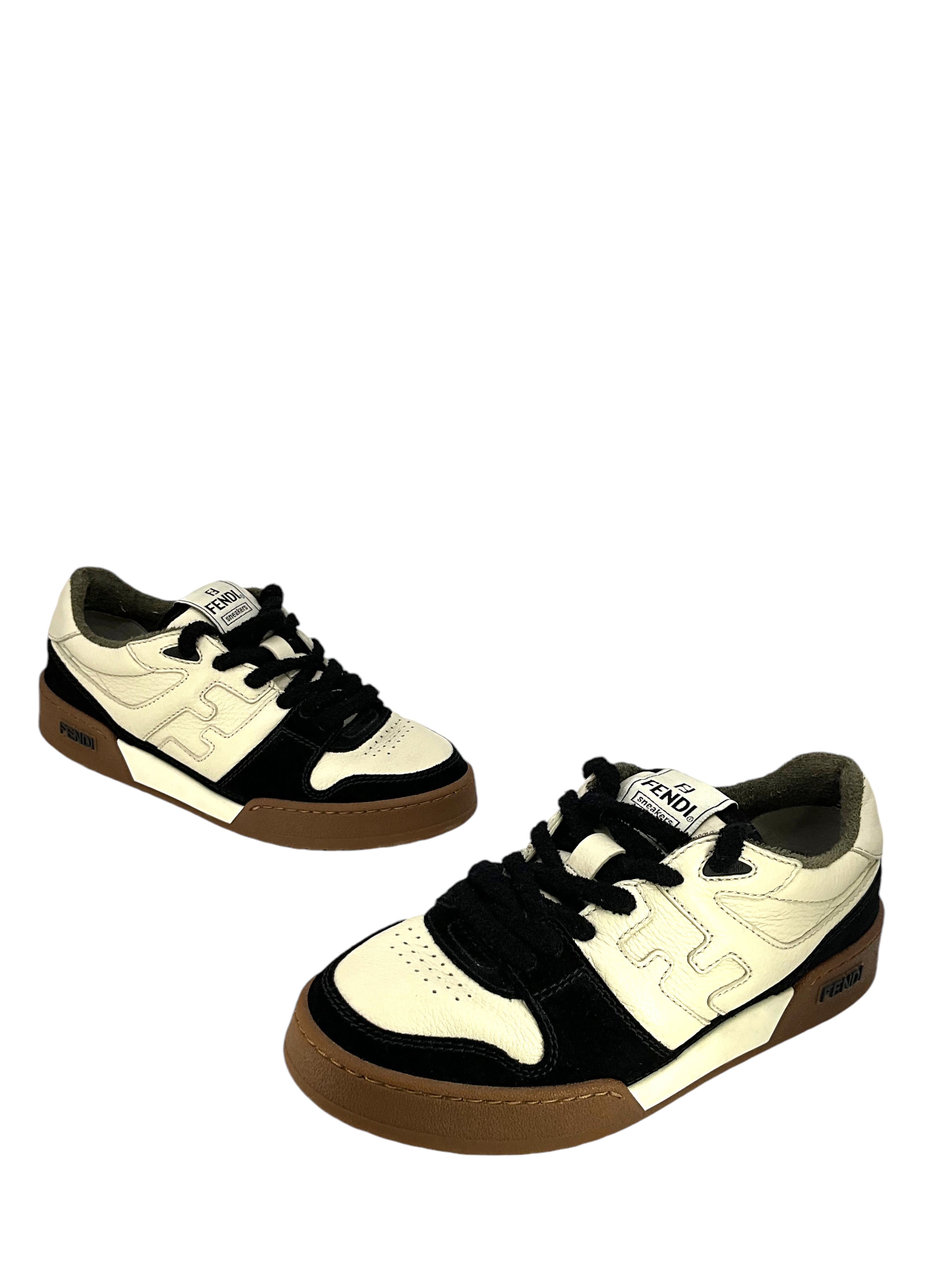 FENDI Women's Leather & Terry Cloth Match Sneakers - Size 7 US | Luxury Designer Fashion Shoes for Casual Wear & Street Style Outfits