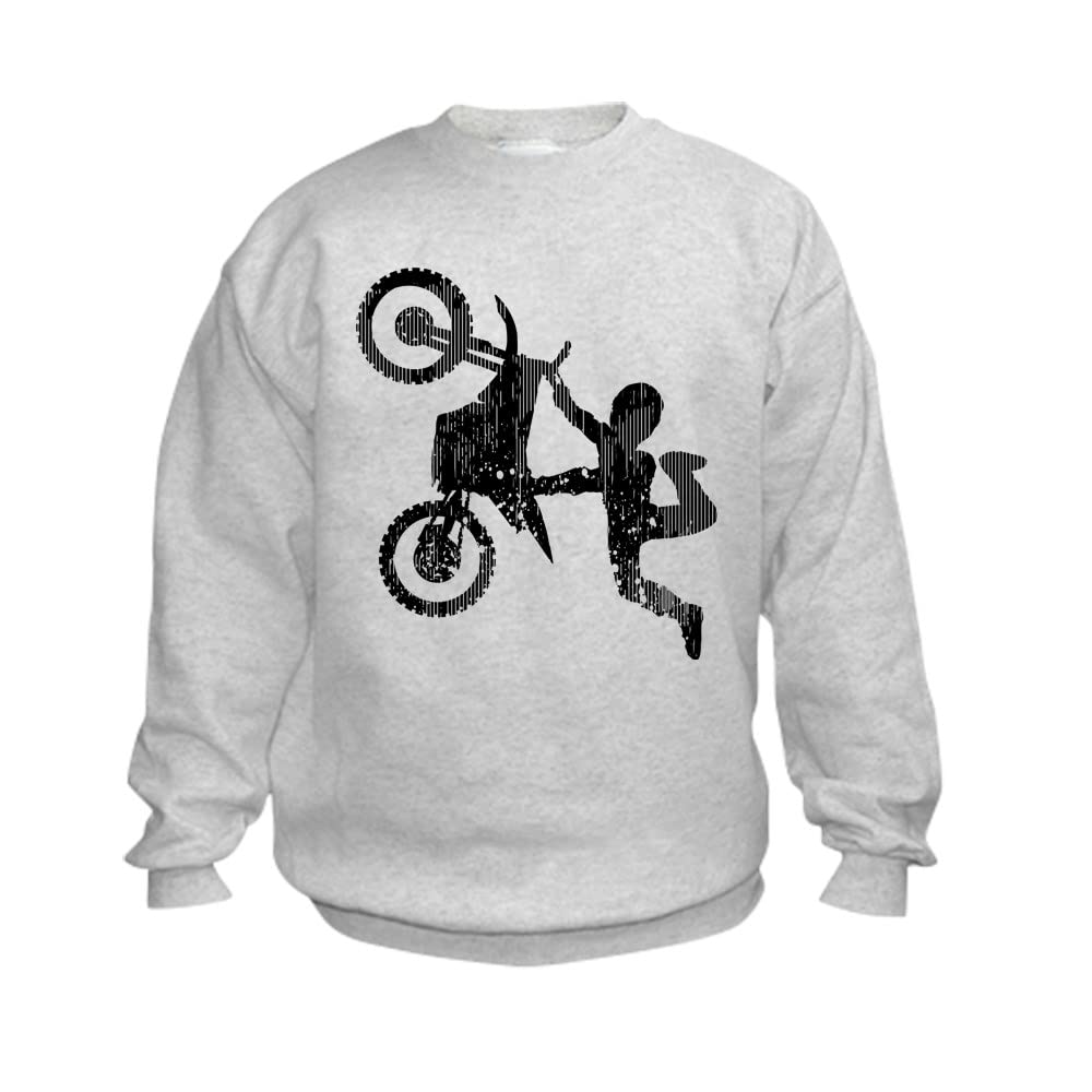 Freestyle Motocross Grunge Kid Sweatshirt - Cool Graphic Hoodie for Boys & Girls - Perfect for Motocross Fans, Skate Parks & Casual Streetwear