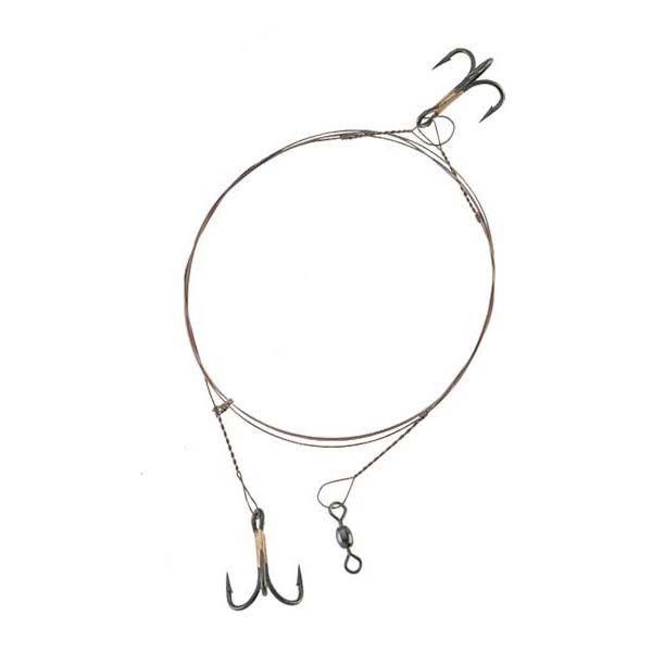 Boone Double Treble Hook Live Bait Rig - Strong Fishing Hooks for Bass, Walleye & Trout - Perfect for Freshwater & Saltwater Fishing