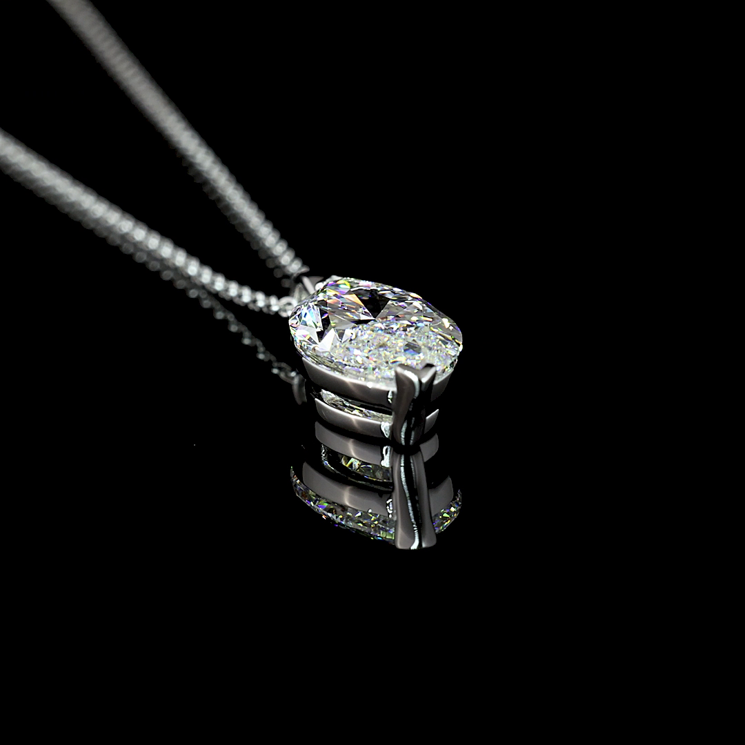2.71 Carat Lab-Grown Marquise Diamond Pendant in 14K White Gold - E SI1 Clarity, Solitaire Necklace for Women - Perfect for Weddings, Anniversaries & Special Occasions