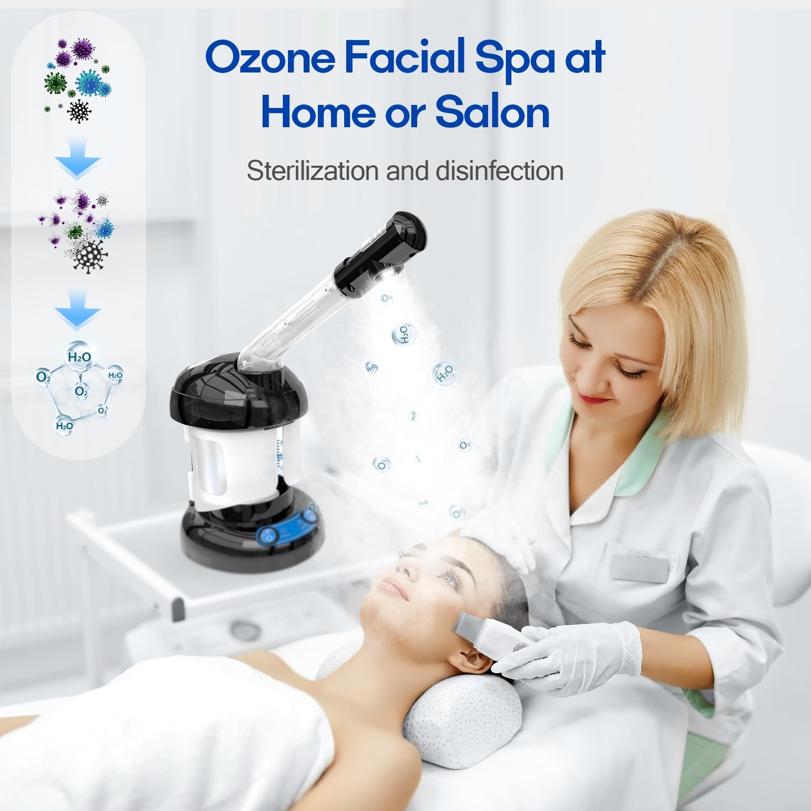 DEER BEAUTY Nano Ionic Facial Steamer - Portable Home & Salon Face Steamer for Skin Care, Hydration & Deep Cleansing | Perfect for Spa Days, Blackhead Removal & Pre-Makeup Prep