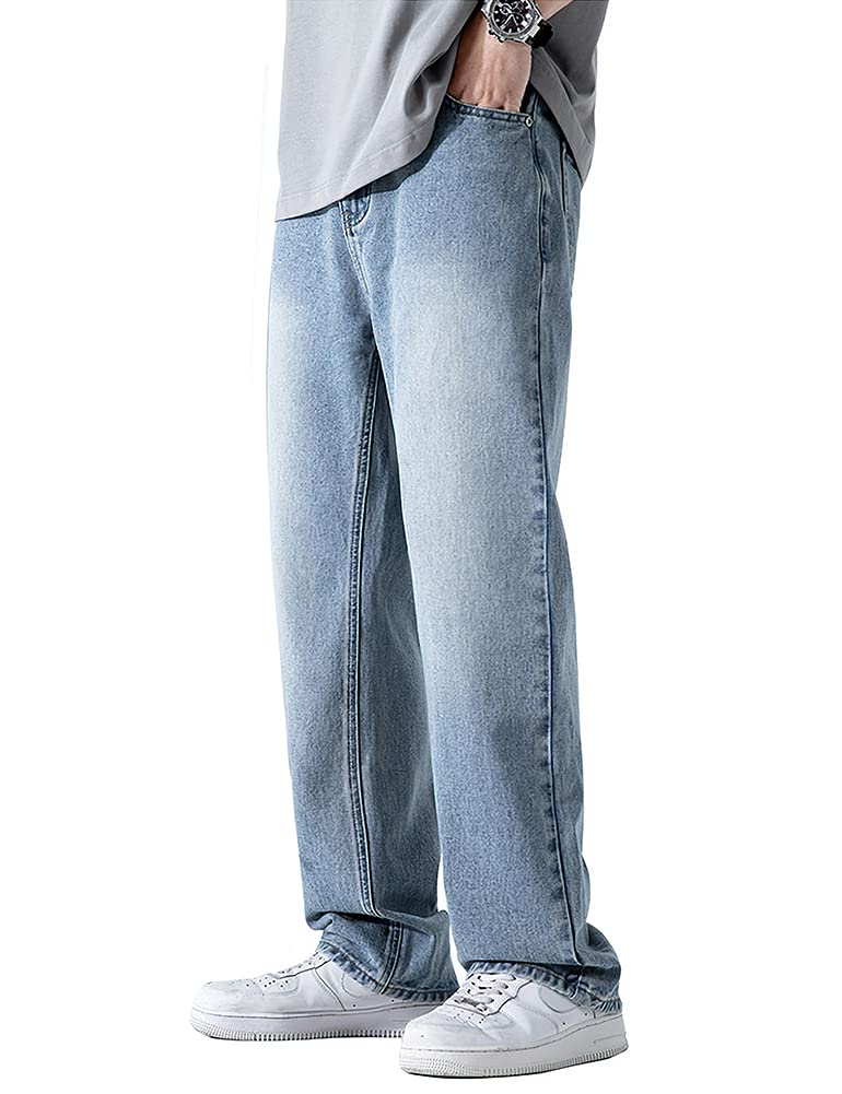 Men's Classic Straight Leg Denim Jeans - Comfortable Regular Fit Trousers for Casual Wear & Everyday Outfits