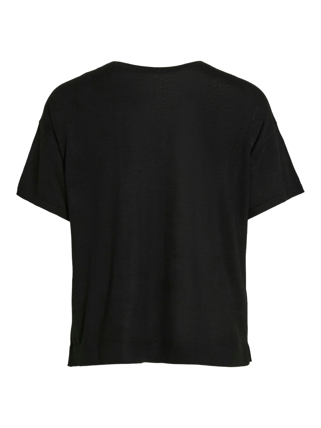Beryl V Neck Knit Top for Women - Soft Stretch Casual T-Shirt (Black) - Perfect for Work, Date Night & Everyday Wear