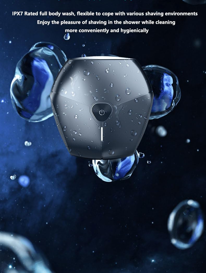 Premium Men's Electric Razor - IPX7 Waterproof Rechargeable Rotary Shaver for Wet & Dry Use | Portable Travel Shaver | Perfect for Home, Office & Gym | Smooth Shaving Anywhere
