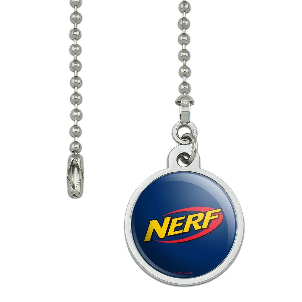 Nerf Logo Ceiling Fan Light Pull Chain - Decorative Novelty Fan Accessory for Game Rooms & Kids Bedrooms
