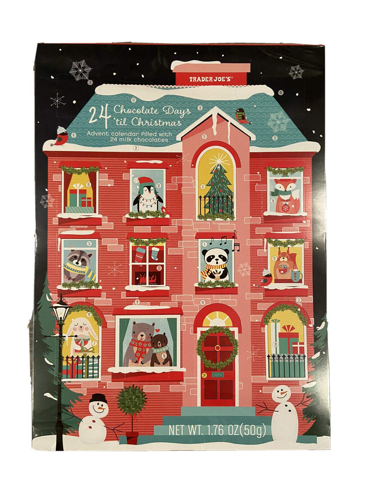 Trader Joe's Christmas Milk Chocolate Advent Calendar - 4 Pack Holiday Designs for Kids & Adults | Perfect for Holiday Gifting, Stocking Stuffers & Festive Countdowns