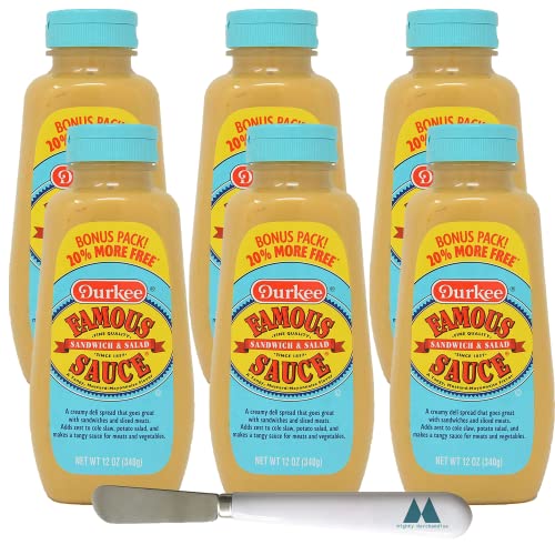 Durkee Famous Sandwich & Salad Sauce - 12oz Bottles (6-Pack) with Free Spreader Tool - Perfect for Burgers, Wraps & Party Platters