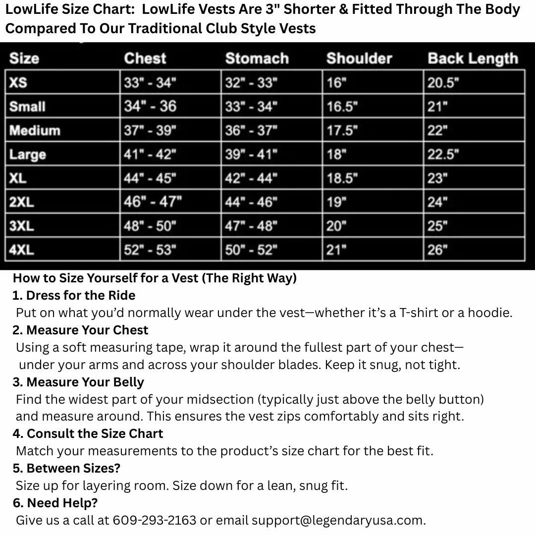 Legendary Classic NCP Fitted Leather Club Style Motorcycle Vest for Men & Women - Biker Jacket for Harley Davidson Riding, Cruiser & Motorcycle Club Events
