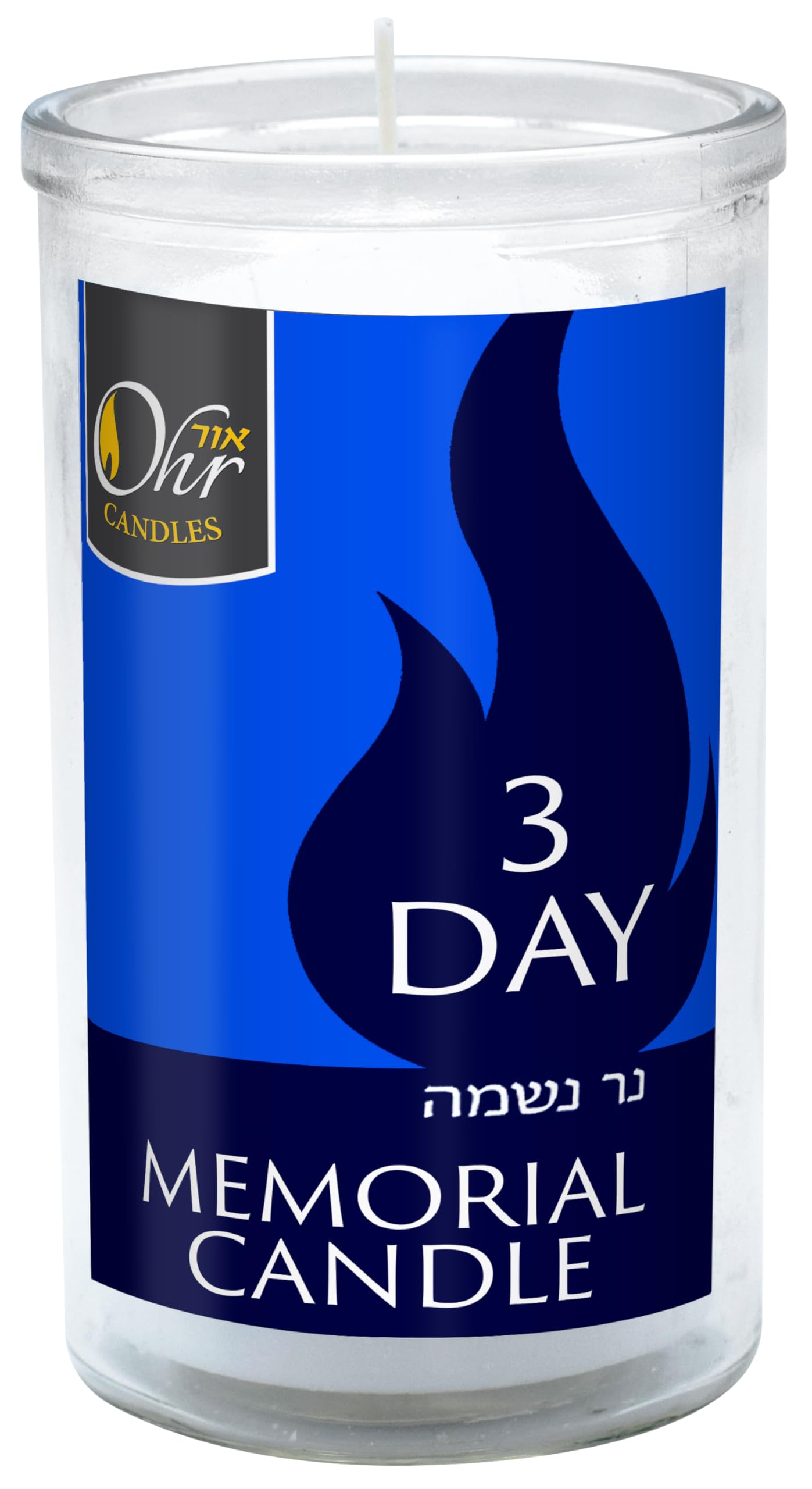 72-Hour Yahrzeit Memorial Candles - 3-Pack Jewish Memorial Candles for Yom Kippur & Remembrance in Glass Tumblers | Perfect for Synagogue, Home Memorials & Religious Ceremonies