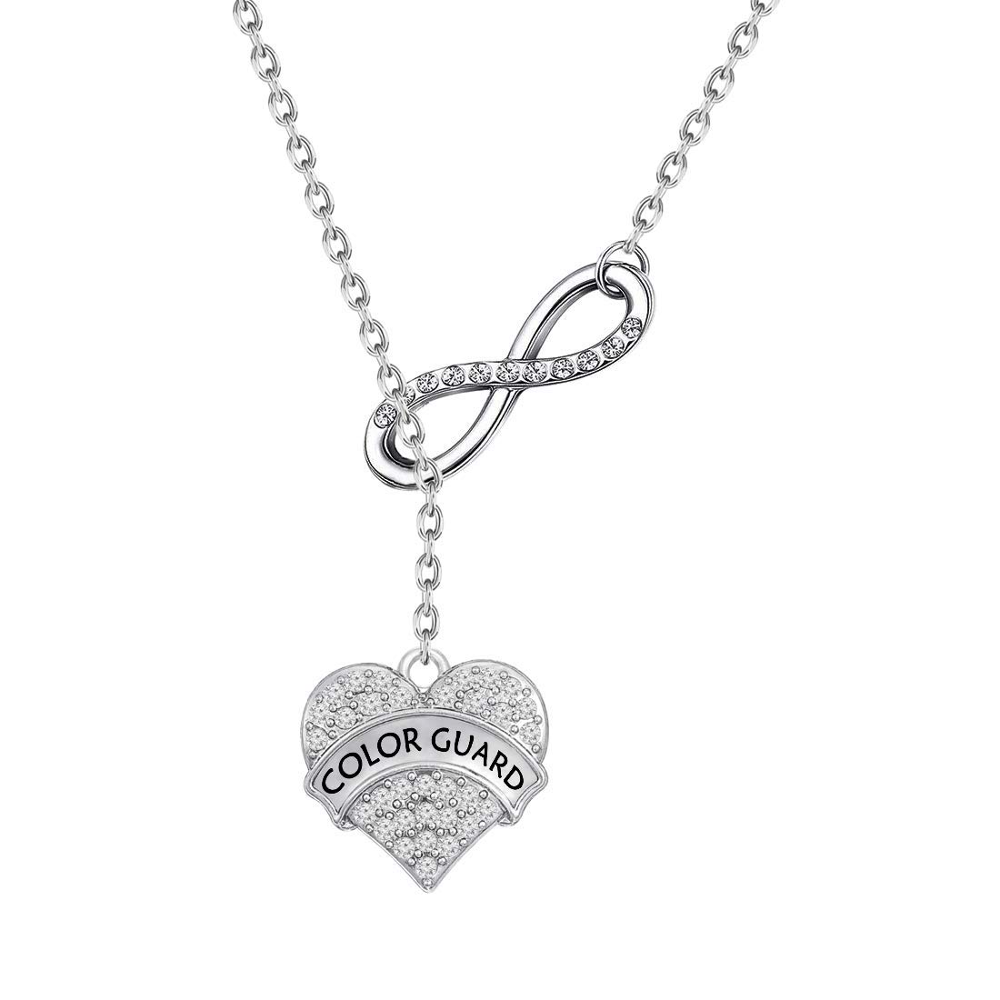 Color Guard Jewelry Set - Heart Charm Earrings & Necklace for Women, Teens & Girls - Perfect Flag Team Gifts & Performance Accessories