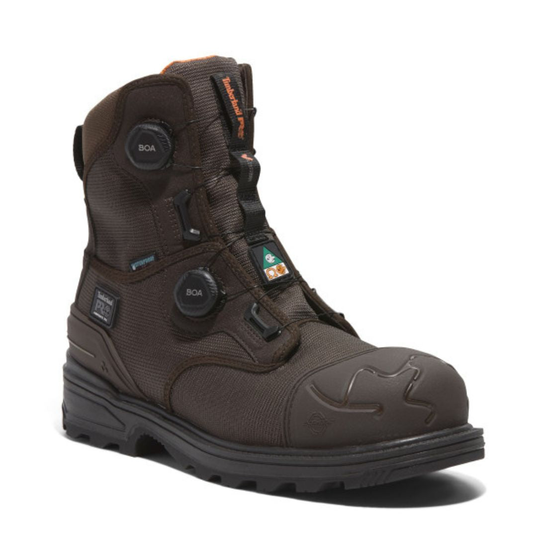 Timberland PRO Magnitude BOA® Men's 8 Waterproof Composite Toe Work Boots - Slip Resistant & Electrical Hazard Safety Shoes for Construction, Hiking & Outdoor Work (Brown, TB0A66MKELE)