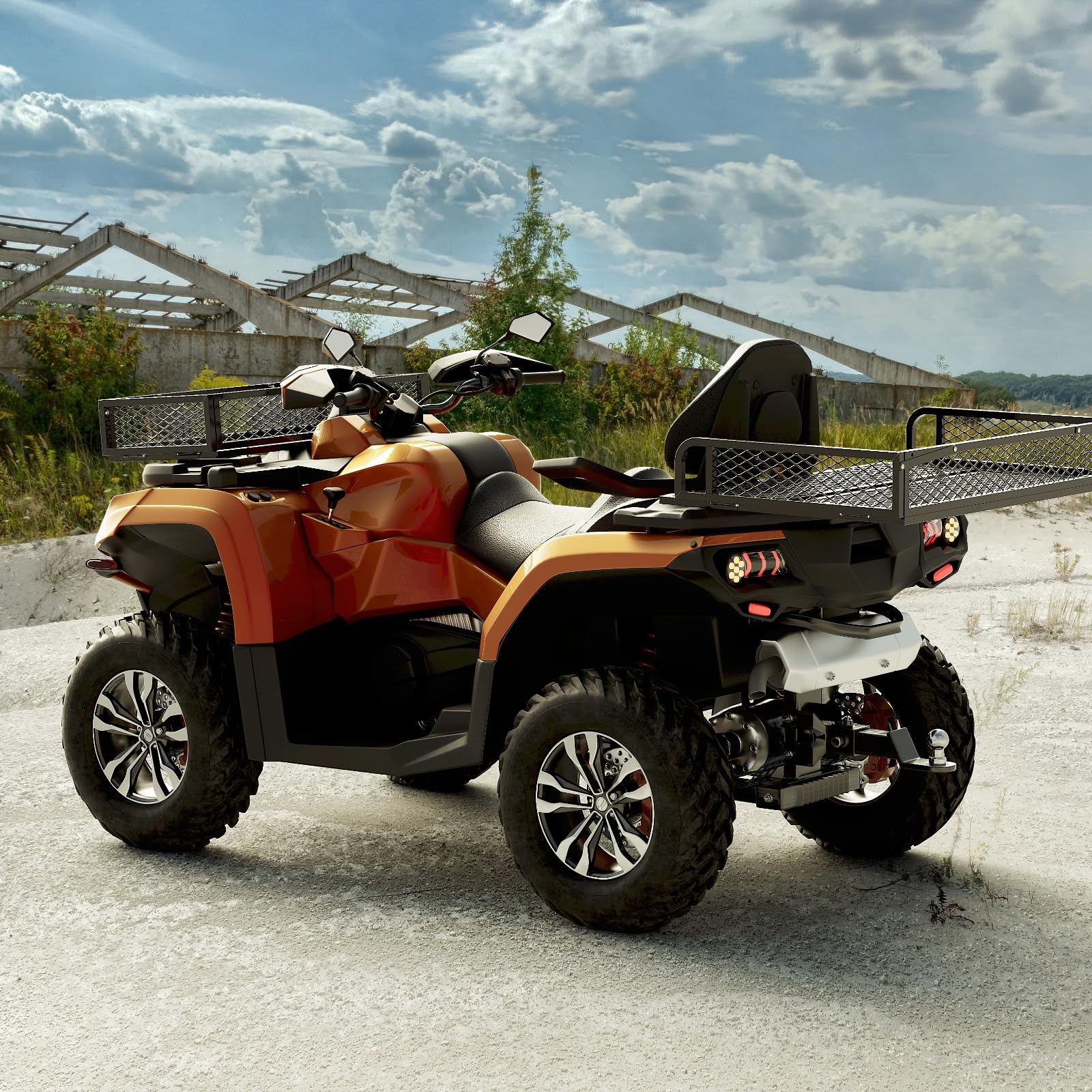 HECASA Universal ATV Cargo Basket - Heavy Duty Steel Front & Rear Drop Storage Rack for ATV/UTV | Perfect for Hunting, Camping & Off-Road Adventures