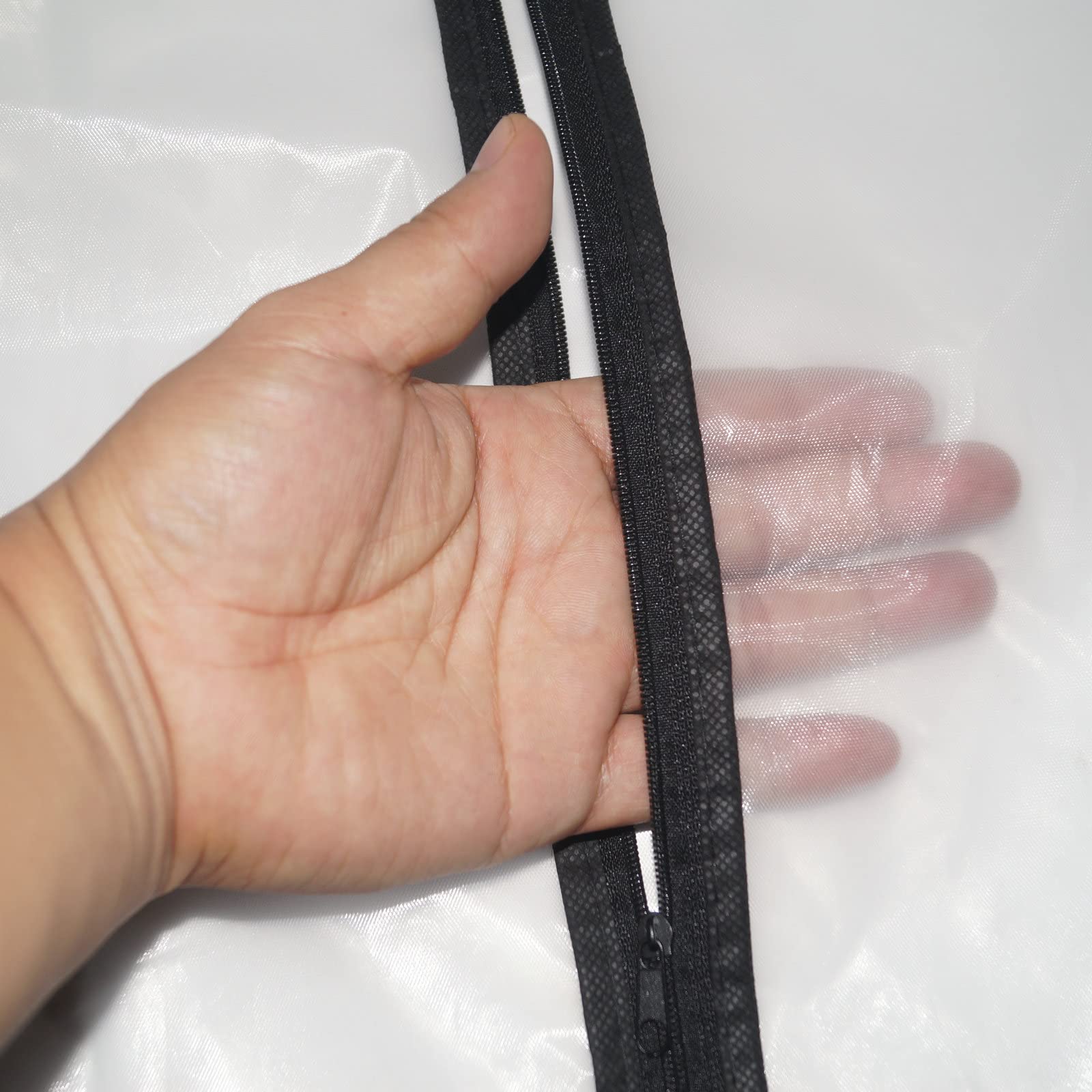 Breathable Clear Garment Bags with Full-Length Black Zipper - 6 Pack (24