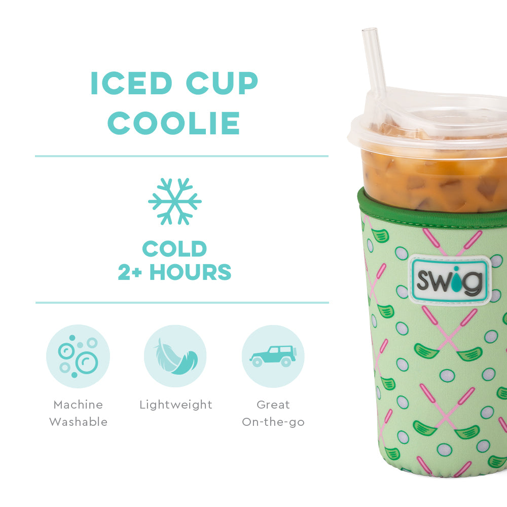 Tee Time Medium Iced Cup Coolie - Insulated Coffee Cup Sleeve for Golfers | Perfect for Iced Coffee, Tea & Cold Drinks on the Golf Course