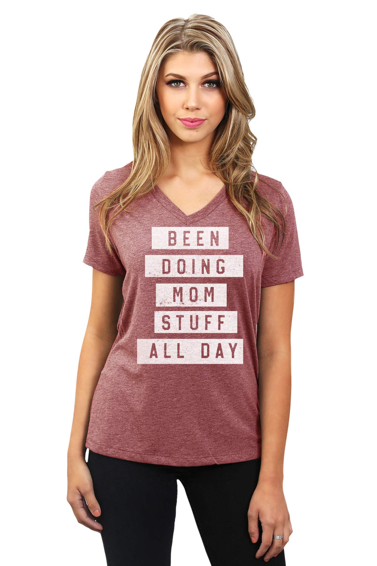 Comfortable Women's Relaxed V-Neck T-Shirt - Soft Casual Tee for Everyday Wear | Perfect for Mom Life, Errands & Relaxing at Home