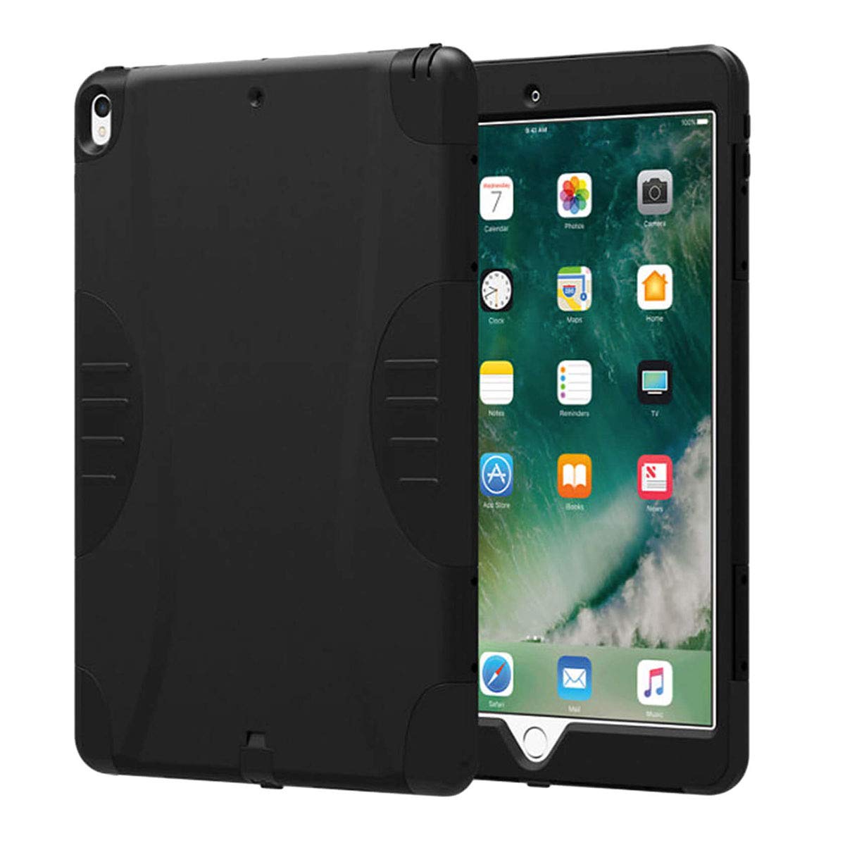 Rome Tech Rugged Shockproof Case for Apple iPad Pro 10.5 (A1701/A1709/A1852) & iPad Air 3rd Gen (2019 Model A2153/A2123/A2154/A2152) - Heavy Duty Protective Cover with Military-Grade Drop Protection - Perfect for Outdoor Use, Construction Sites & Travel - Black