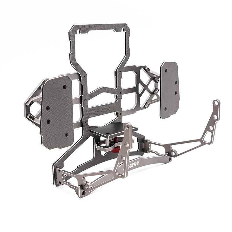 FlySky FTR8B Metal Tray Carbon Fiber Protection Box for RC Excavator Truck Loader Models - CNC Strap Compatible with PL18 Transmitter | Durable Receiver Case for Construction Vehicle Remote Control