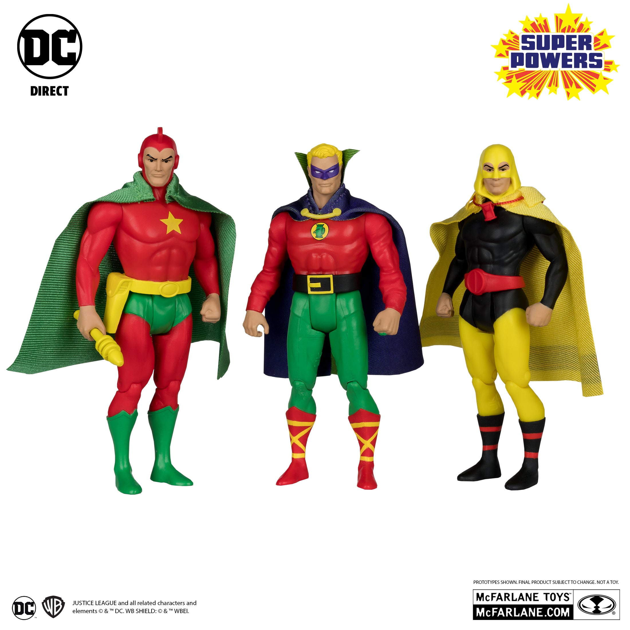 DC Comics JSA Green Lantern, Hourman & Starman Action Figure 3-Pack – DC Super Powers by McFarlane – Collectible Figures for Display & Superhero Fans