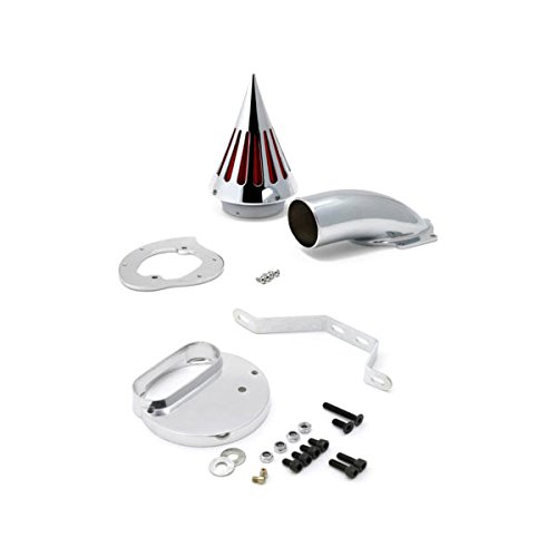 Krator Chrome Billet Aluminum Cone Spike Air Cleaner Kit - High Performance Intake Filter for Yamaha VStar 1100 V-Star 1100 Cruiser Motorcycle (1999 & Newer Models) - Enhance Engine Performance & Custom Look for Cruiser Bikes