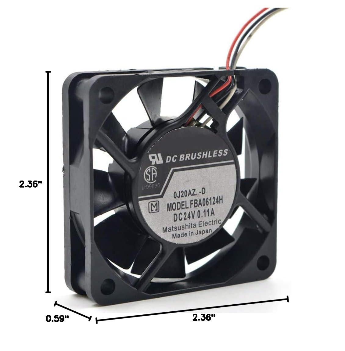 Panaflo FBA06T24H 6015 60mm DC 24V Cooling Fan 0.11A - High Performance Inverter Fan for Electronics Cooling, PC Cases, and Server Racks