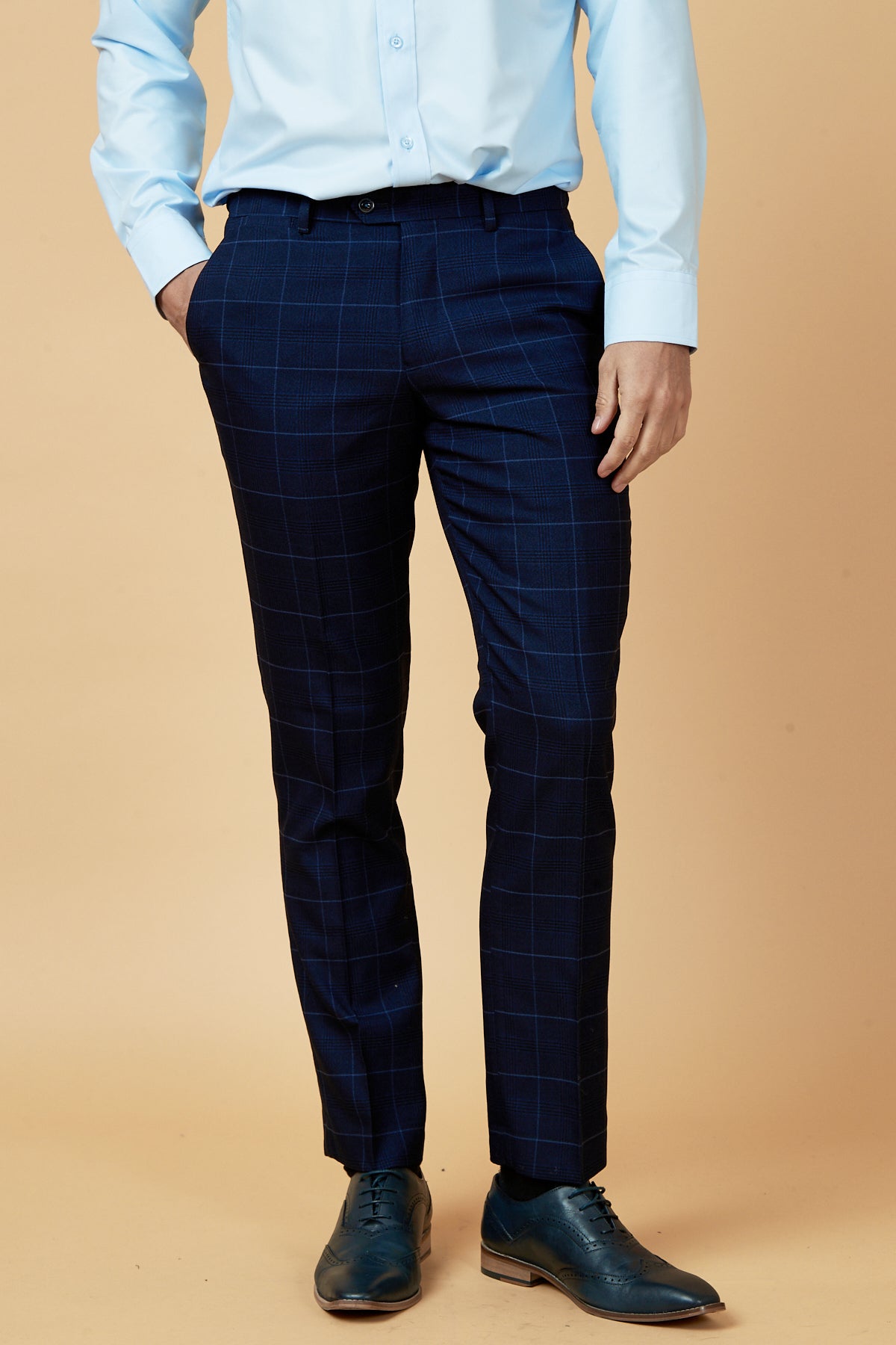 Edinson Navy Sky Check Suit - Cardiff City F.C. Official Collection - Worn by Joe Ralls - Perfect for Matchdays, Weddings & Formal Events