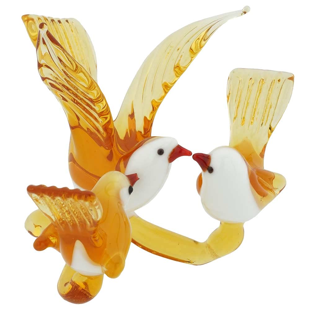 Authentic Murano Glass Dove with Chicks Figurine - Handmade in Venice Italy - Elegant Home Decor & Thoughtful Gift for Weddings, Anniversaries & Housewarming