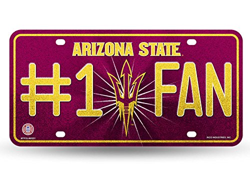 Rico NCAA Bling #1 Fan Metal Auto License Plate Tag - Perfect for Car Enthusiasts & Sports Fans